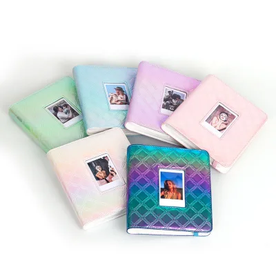 3-Inch Mini Size 288 Pocket PU Diamond Grid Gradient Mini Photo Album Colorful Design Card Picture Book for Instax Mini Photos