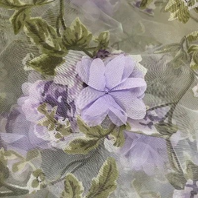 3D Chiffon Lace Organza Embroidery Fabric DIY Hand-sewn Dress Veil Home Decoration Fabric