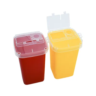 Hospital Waste Storage 1L Eco-friendly Materials Square Medical sharp Container for Syringe and Needle