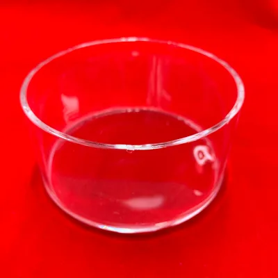 High Temperature Clear Fused Quartz Glass Basin Custom Made Transparent Quartz Crucible Dish