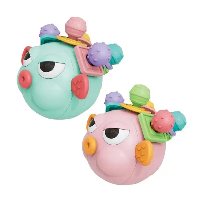 Early Childhood Education Baby Twisted Pufferfish Baby Montessori Toy Silicone Hand Grabbing Ball