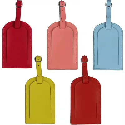 Wholesale Fashion Colorful Hot Selling Luggage Tag Luxury High Quality Soft Faux Leather Luggage Tags