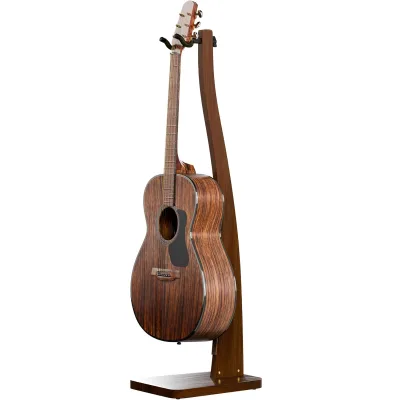Custom Logo Solid Wood T-Shape Floor Guitar Stand Rack Holder for Acoustic Electric Guitar & Bass