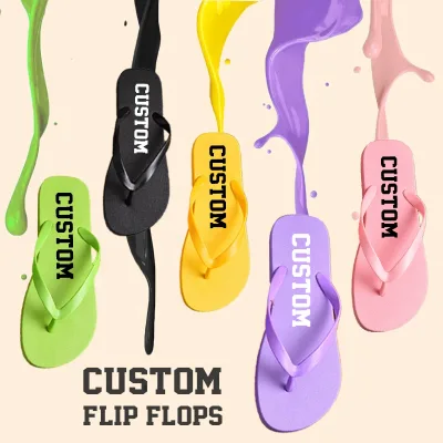 OEM Customized Beach Flip-flops Pvc Printed Logo Flipflops Slippers Comfortable EVA Custom Logo Women Flip Flops for Men