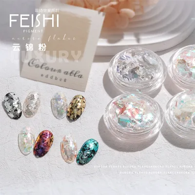 Bulk Cosmetic Grade Cloud Brocade Opal Powder Iridescent Aurora Chameleon Nail Glitter Pigment Raw Material for Nail Polish DIY