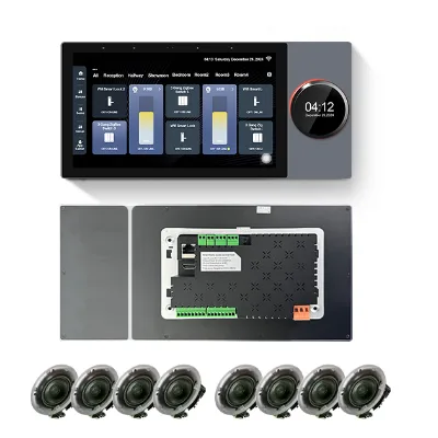 Q7 7 Inch Smart Screen Control Panel Gateway Music Center Control Panel Can Play Different Music with 2 Different Zones