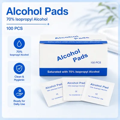 Multiple Size Options Alcohol Pads, 70% Concentration, Custom Packaging Supported for Various Channel Needs