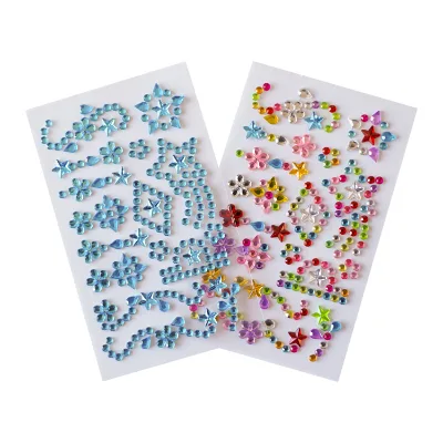 High Adhesive Stickers Gem Glitter Shiny Stickers Scrapbooking Decorations Face Stickers for Show