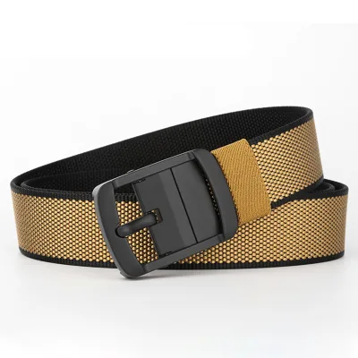 Factory 2-in-1 Belt for Men 360 Rotating Pin Alloy Buckle Perforated Belt Canvas Fabric Belt Adjustable Colorful Double Side Use