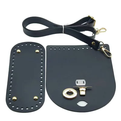 Spring Summer Handmade Bag Leather Accessories PU Shoulder Strap Bag Bottom Bag Cover Glossy Three Piece Set