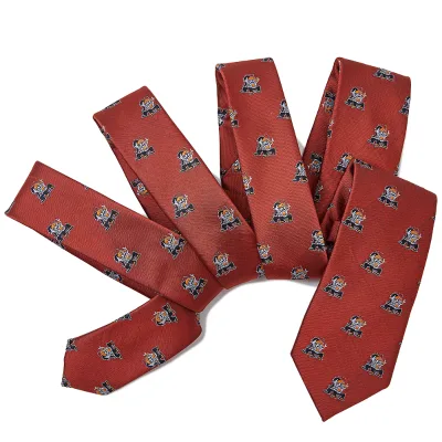 Custom Clubs Logo Polyester Silky Jacquard Necktie with Floral Paisley Pattern for Party Use