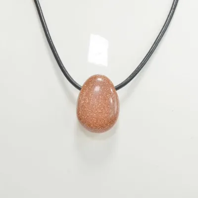 Big Size 30mm Classic Solitaire Teardrop-Shaped Gold Sand Stone Pendant for Men's Necklace Making-Party Gift
