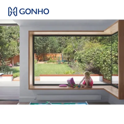 GONHO International Standard Powder Coated Custom Size 0.5M X 1.8M Prius Front Right Fixed Windows With Top Hung