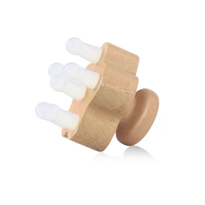 Portable Handheld Natural Gemstone Massage Comb Beech Wood Head Skin Body Relax Massager Meridian Care Tool Custom Accepted