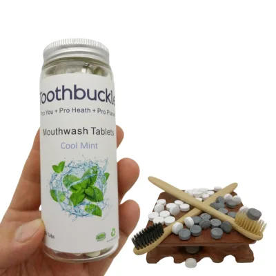 Dental Care Mint Chewable Mouthwash Tablets Teeth Whitening Fresh Breath Organic Travel Size Private Label for Adults Children