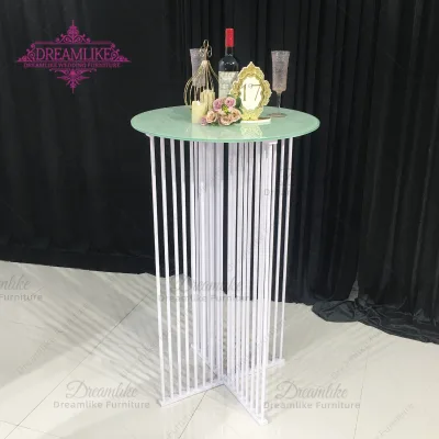 Iron Metal Cocktail High Bar Tables in Black and White for Weddings and Events