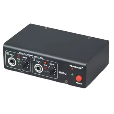 Dual Channel Microphone Amplifier Microphone Mixer Microphone Preamplifier 48V 2 Channel Speech Amplifier