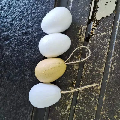 Handmade Easter Egg Sticker Solid Color Kraft Paper Foam Artificial Egg Eco-Friendly Children's Graffiti Chicken