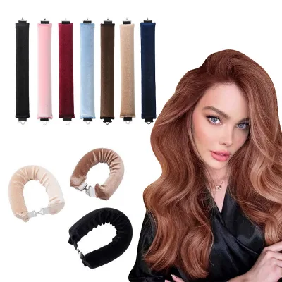 Cross-border No-Heat Hair Curler Women's Lazy Hair Curling Artifact European American Simple Updo Big Wave Sleep LED Wholesale