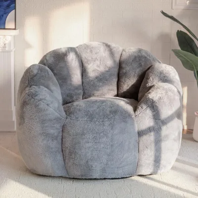 Modern Velvet Bean Bag Single Lazy Sofa Ultra-soft Comfortable Easy Care Vacuum Compressed Pack for Bedroom Girls Room