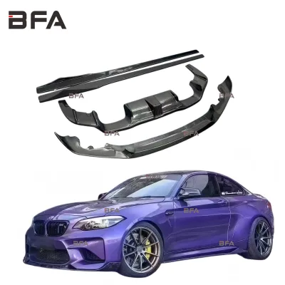 Brand New BFA Carbon Fiber Body Kit, MP Front Lip + MTC Side Skirts + KT Rear Lip, Lightweight for BMW M2 F87