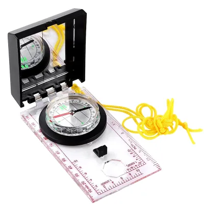 Multi-function With Scale Ruler Mirror Luminous Stable Outdoor Compass North Needle