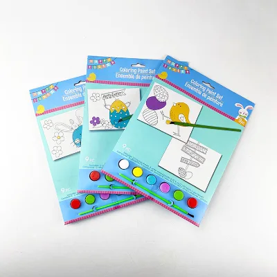 Factory Price Easter Coloring Card Coloring Paint Set Painting for Kids Acrylic Paint Color Set Easter DIY Paint Set