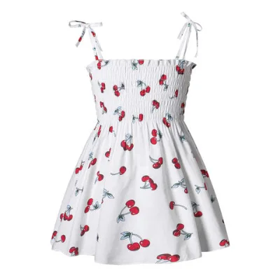 Customized Cute Printed Princess Dress with Pleats for Little Girls in Summer. It's a Boutique Baby and Little Girl Dress.