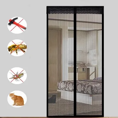 Magnetic Curtain Doors 100x210cm Magnetic Door Curtains Fly Screen Anti Mosquito Mesh Curtain With Powerful Magnets