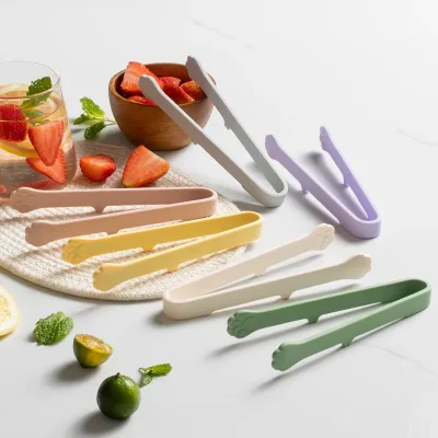 1pc Silicone Mini Snack Non-stick Food Tongs Non-slip Heat Resistant Bbq Bread Ice Cube Clip Kitchen Accessories