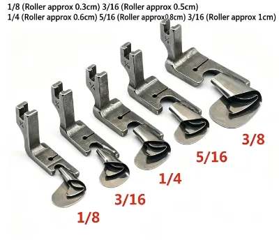 Flatbed Sewing Machine Curved Hemming Presser Foot Hemmer Roll Tube Sewing Machine Accessory