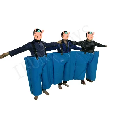 Team Building Games Strong PVC Material Three-legged Game Pants / 3 in 1 Trousers Interactive Inflatable Game