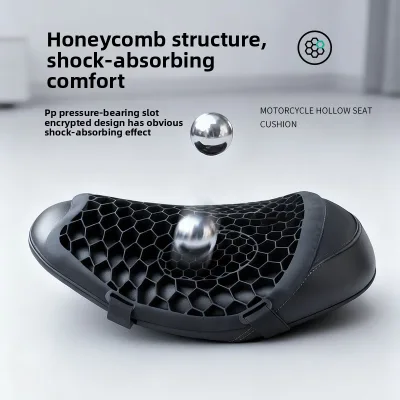 Motorcycle Rear Seat Cushion Cover Classical Style Plastic Honeycomb UV Protection Shock-Absorb Vent Cooling Backrest