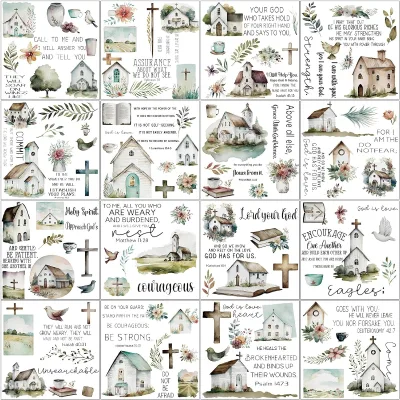 Christian Rub on Transfer Stickers, Bible Verse Transfer Stickers for Journals Scrapbooking Diary Arts Crafts Envelope Laptop