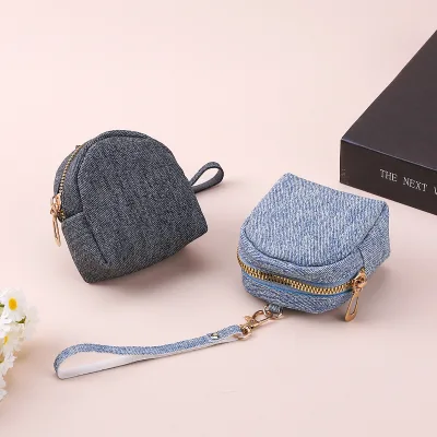 New Denim Key Pouch Coin Purse Bluetooth Earphone Lipstick Bag Outdoor Sports Backpack Accessory Small Pendant Wholesale