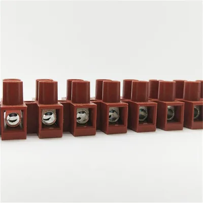 PA10 12 pin push in terminal strip Steel screws feed through red terminal connector UL94-V2 Housing