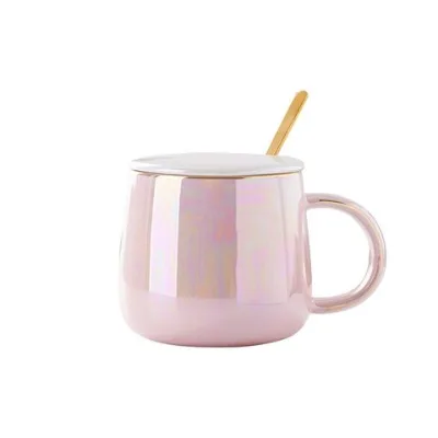 Household mug High temperature resistant Ceramic cup with lid and spoon