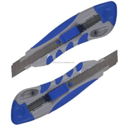 18mm Blade Utility Knife Colorful Plastic With Steel Snap-Off Push Button Cutter