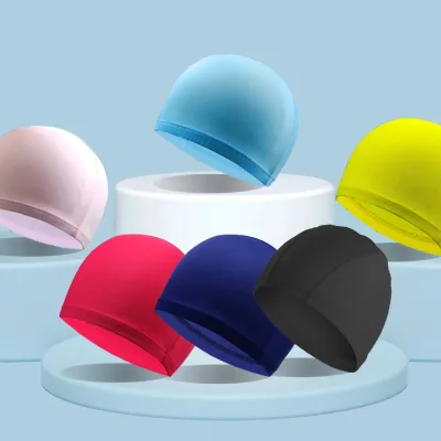 Stretchable 100% Polyester Swim Cap for Adults & Kids Soft Texture Screen Print 200+ Colors Personalized Ear Protection Durable