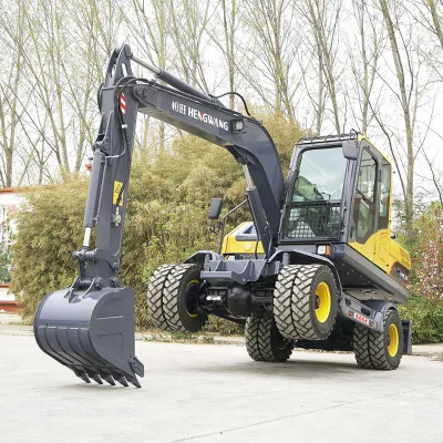 China Brand Excavator Gold Digger Free Shipping Cheap Price 7 Ton 8 Ton Wheel Type Excavator Machine Ce Approved