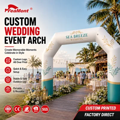 FEAMONT Reusable Airtight Inflatable Arch for Wedding Ceremony Decoration, Collapsible and Portable, Reliable and Safe Design