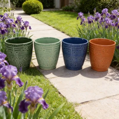 Cheap Durable Eco-Friendly Ceramic Flower Pots Outdoor Wall Planters Hydroponic Glazed Finish Antique Contemporary Design