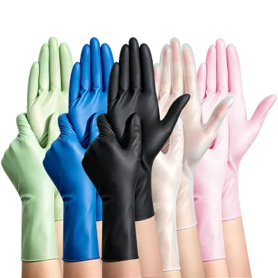Powder Free Vinyl Nitrile Blend Gloves Food Grade Disposable Mixed Synthetic Gloves for Kitchen Cleaning Salon Food Service Lily