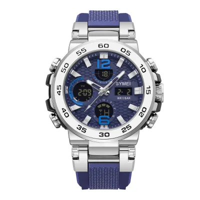 Double Display Men Sport Wristwatch Silicone Band Luminous Digital Watch Relogio Masculino Male Sport Quartz Watch