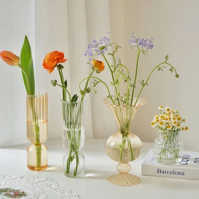 Hot Selling Handmade Borosilicate Modern Glass Flower Vase