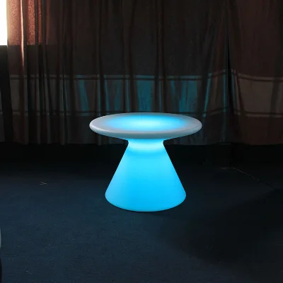 Waterproof Luminous Plastic Led Desktop Table Dimmable Multi Color Light up Bar Furniture Illuminated Counter Table for Hotel