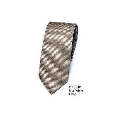 Trusted Best Competitive Price Top Notch Quality Soft Linen Blend Striped Tie Men Widely Searched White Accessories China Client