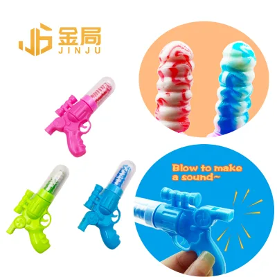 Hot Selling Gun Lollipops Toy Whistle Sweet Confectionery Mix Fruit Flavor Whistle Gun Candy