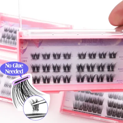 Russian Cluster Eyelash 7-10 Day Hold Pre Glued Diy Cluster Lashes with Packaging with Logo