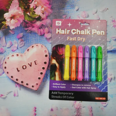 OEM Non-Toxic Hair Crayon in Blister Packaging Cosmetic Grade for Kids Party Use Made